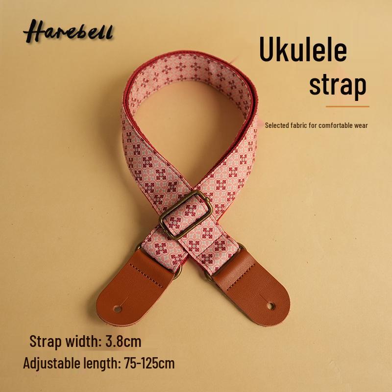 Red Plaid Adjustable Cotton Guitar Strap with Buckle (PO-103) Arm Red Snow brown Take One
