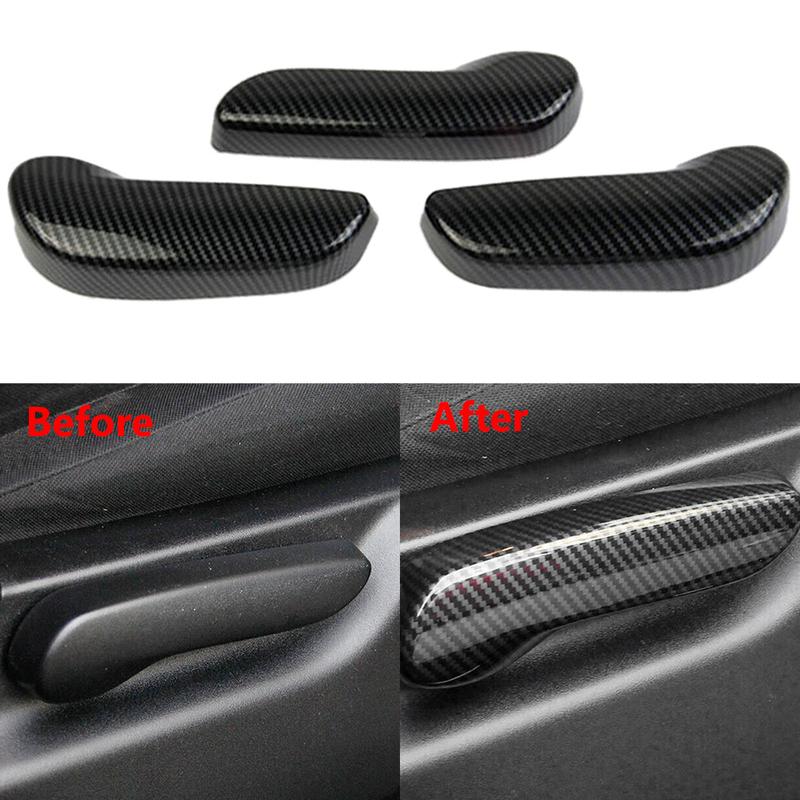 3PCS Car Seat Handle Wrench Switch Cover Trims Decorative For Dodge Durango 2014- 2015 2016 2017 2018 black 2afahf