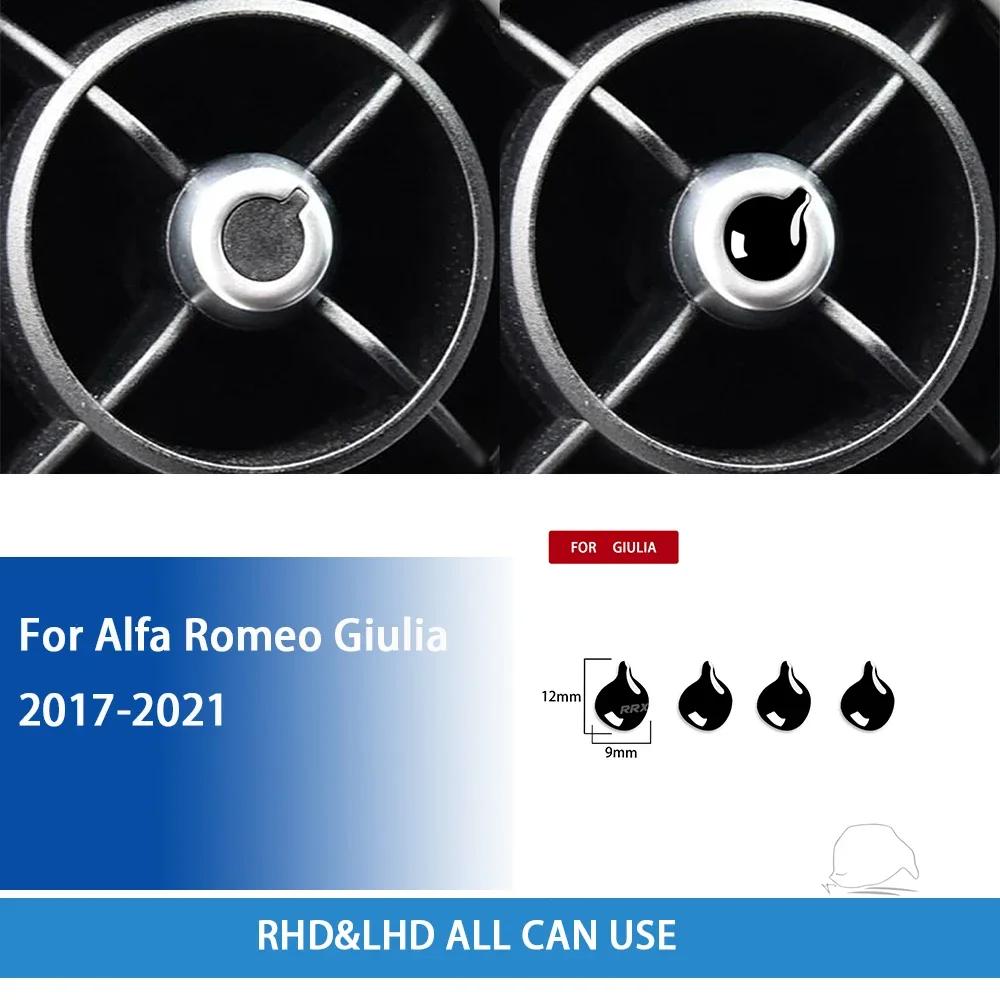 For Alfa Romeo Giulia 2017 2018    Car Accessories Piano Black Interior Air Outlet Cover Trim Sticker Modification A gray DF GDtt