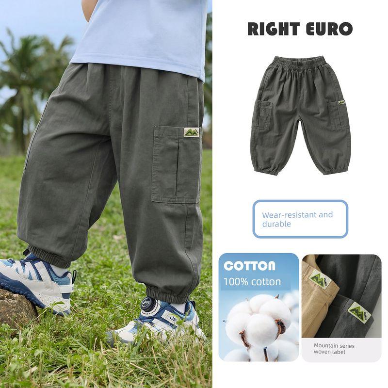 European Boys  Pure Cotton Outdoor Mosquito-Proof Pants Children s Spring and Autumn Sports Long Pants 2026 New Children s Clothing Baby Jogger Pants Dark Gray 90 black TAOMall