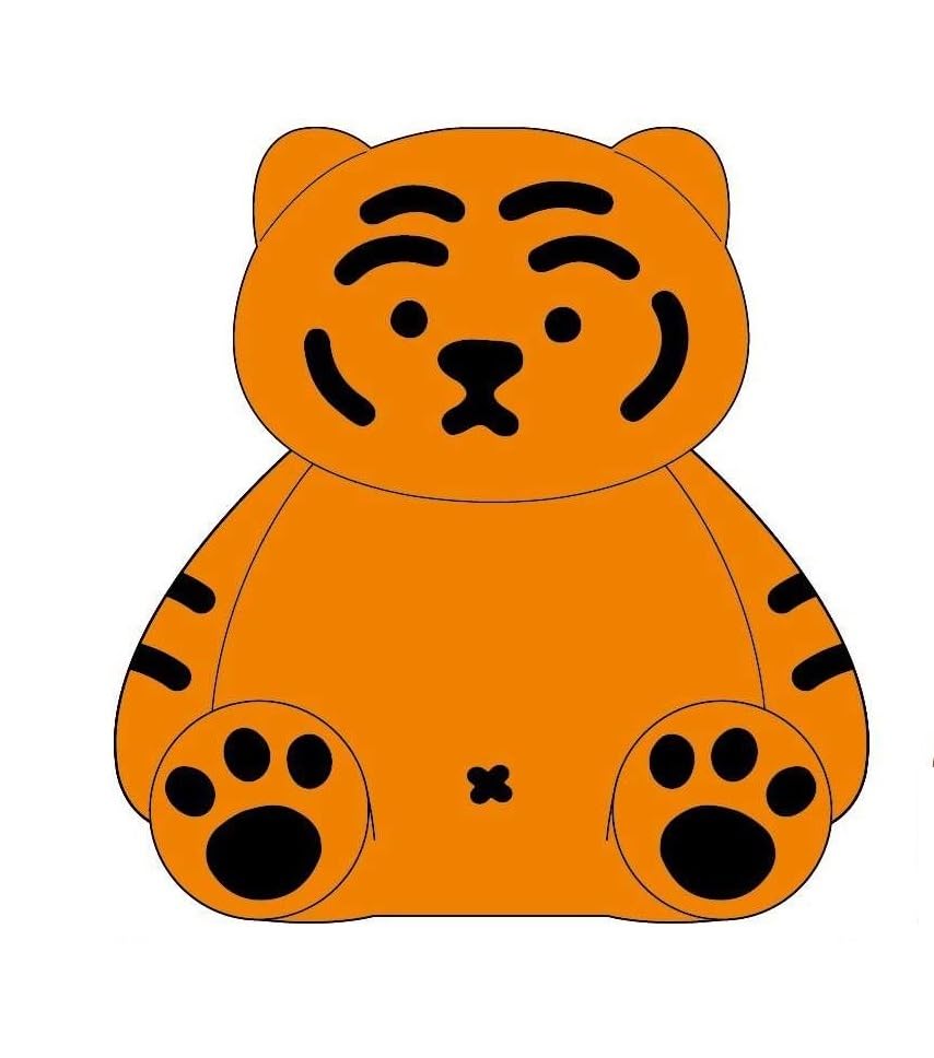 Компания K Мягкая игрушка MUZIK TIGER, Ириска, Сидячий, В164 x Ш157 x Г126 мм, MU-NG-TOS black RURI Japan product