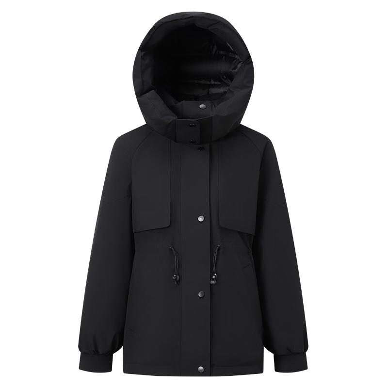 Женский пуховик Qianrengang с капюшоном, 90% пух белой утки XS black JDST online