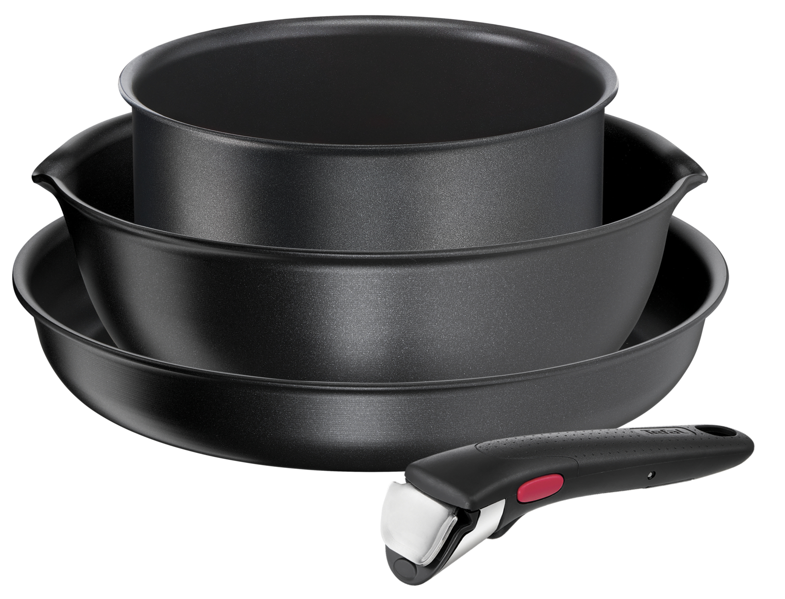 Набор посуды со съемной ручкой Tefal Ingenio Daily Chef Black 4 предмета 18/22/26 см L7629453 Moulinex