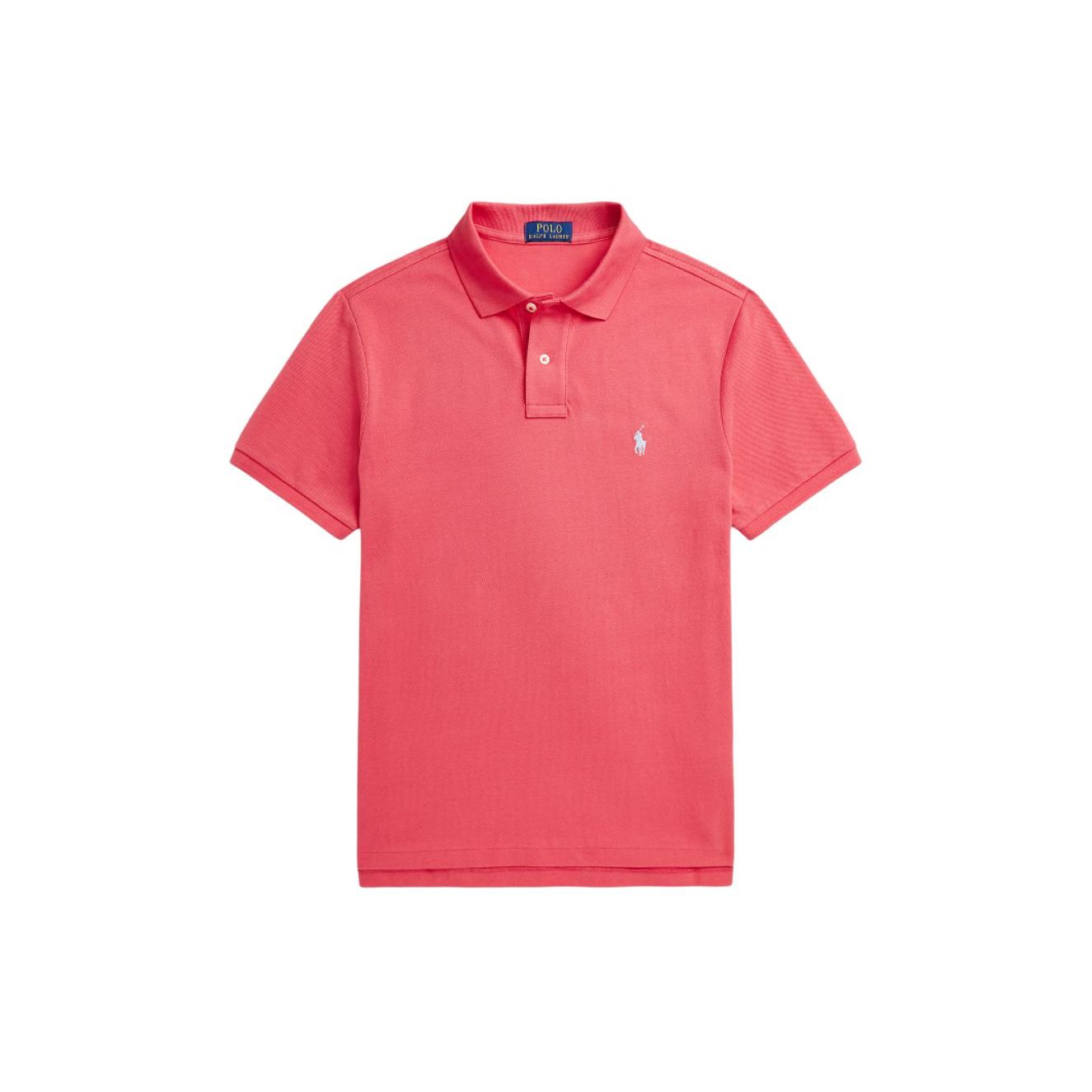 Polo Ralph Lauren однотонный узор логотипа вышитый Slim Fit короткий рукав поло мужские топы MNPOKNI1N822749-600 XXL pink