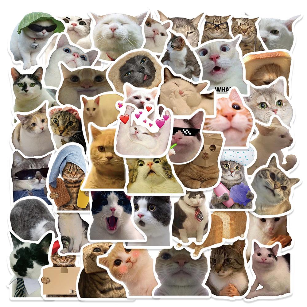 50 шт. Kawaii Love Cat ПВХ наклейка эстетические детские корейские украшения канцелярские принадлежности для скрапбукинга школьные принадлежности для детей 50PCS кислотные синий Plush toy for children