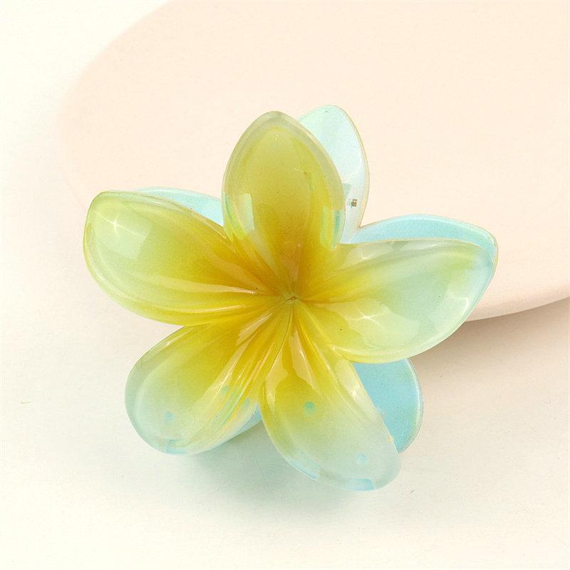 Стильные волосы коготь Plumeria Rubra заколки на затылке прическа аксессуары для волос летние романтические женские цветы 8.5cm  beige Butterfly and cat