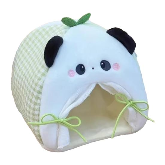 Кровать для кукол для детского игрового домика Игрушки Воображаемая форма животного Плюшевая кровать для кукол для творческих ролевых игр и уютного декора интерьера Panda white EliteEra