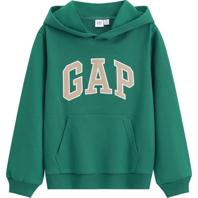 Толстовка с капюшоном и логотипом GAP Kids, весна 2026, свободный крой 140 cm (10-11Y) gray