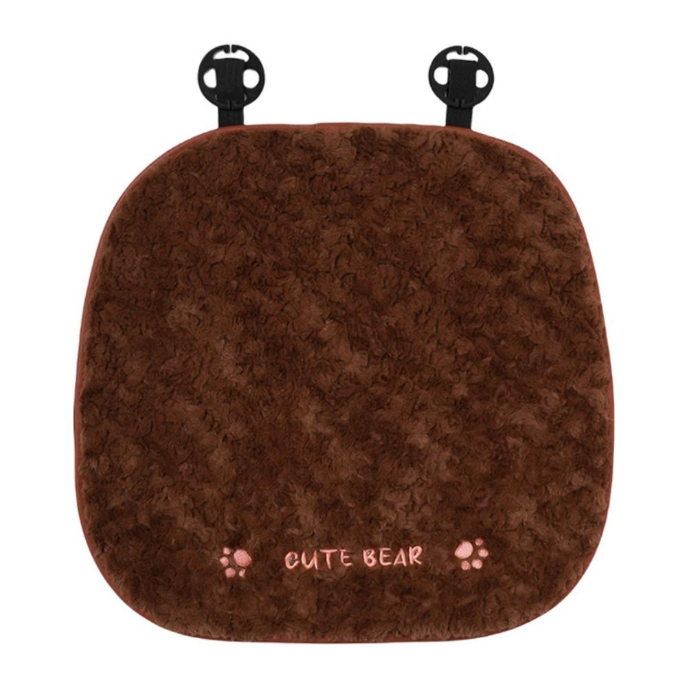 Cartoon Furry Cute Bear Plush Car Seat Covers Mat Universal Car Seat Cushion Car Pillow Auto Interior Accessories For Women Gift black Bag In Love