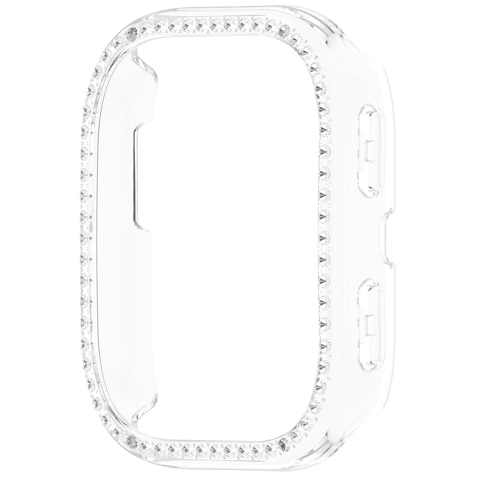 Блестящая полая рамка для ПК для Amazfit Bip6 (A2435) Умные часы Алмазный Кристаллический Бампер Защита для Amazfit Bip 6 (A2435) Аксессуары for Bip6(A2435) white Artesano Home