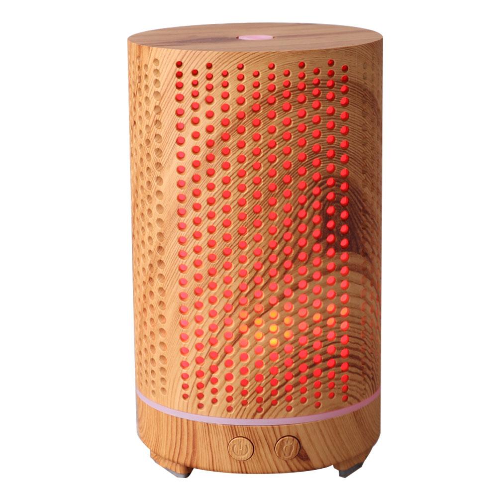 Увлажнитель воздуха Wooden Grain Home Air Увлажнитель воздуха Ночной светильник Аромадиффузор 110-240 В вилка США US Plug brown OutsideWorld