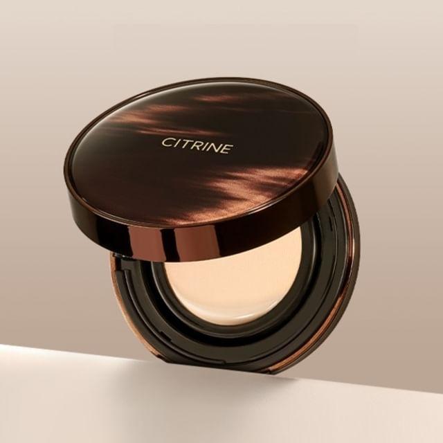 CITRINE - Легкий безупречный тональный крем-кушон - 2 оттенка W01# Light (with refill) - 12g brown Beauty Luxe