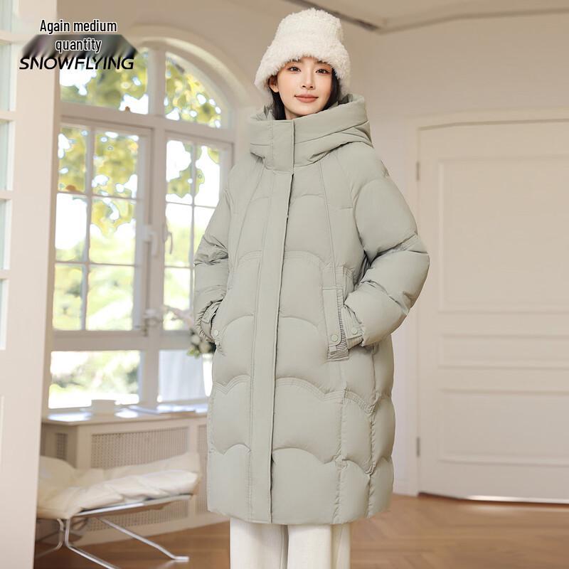 Женский длинный пуховик Xue Zhong Fei с капюшоном для зимы L 165 gray JDST online