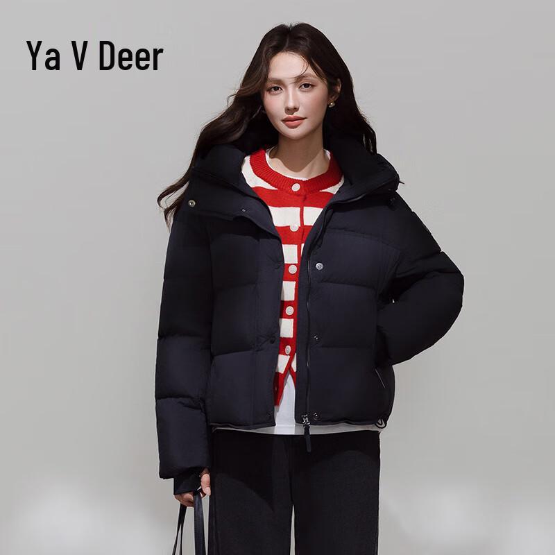 Женский короткий пуховик Yalu с 95% утиного пуха M black JDST SELECTION