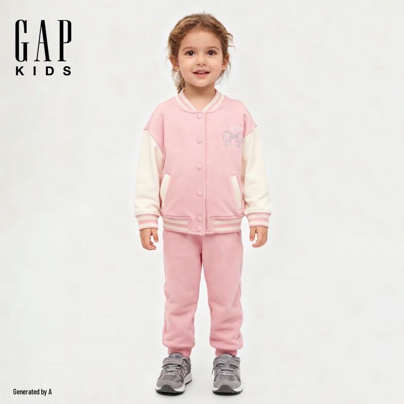 Бейсбольная куртка Gap для девочек-малышек с цветовыми блоками и логотипом 110/60 розовый