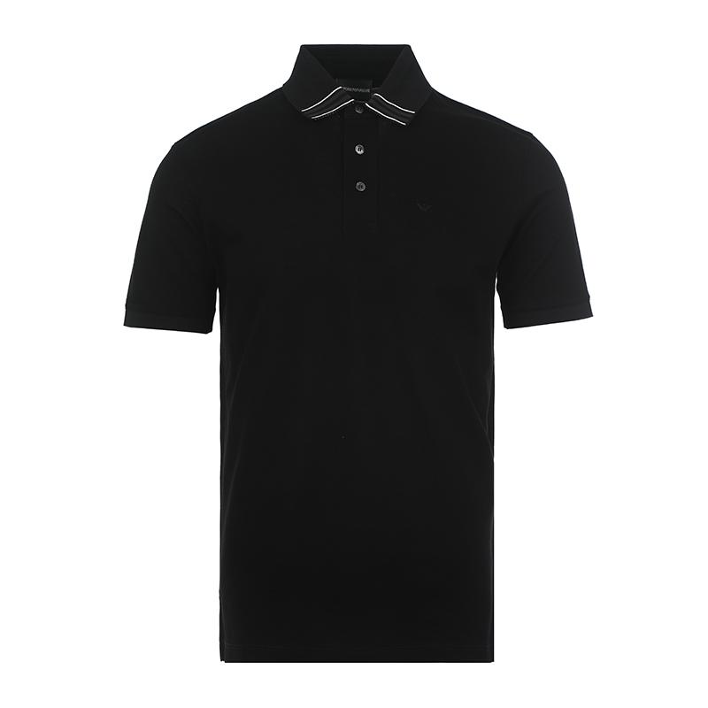 Emporio Armani Поло с коротким рукавом и цветной отделкой Мужские топы Черный EM000854-AF12955-UC001 S black