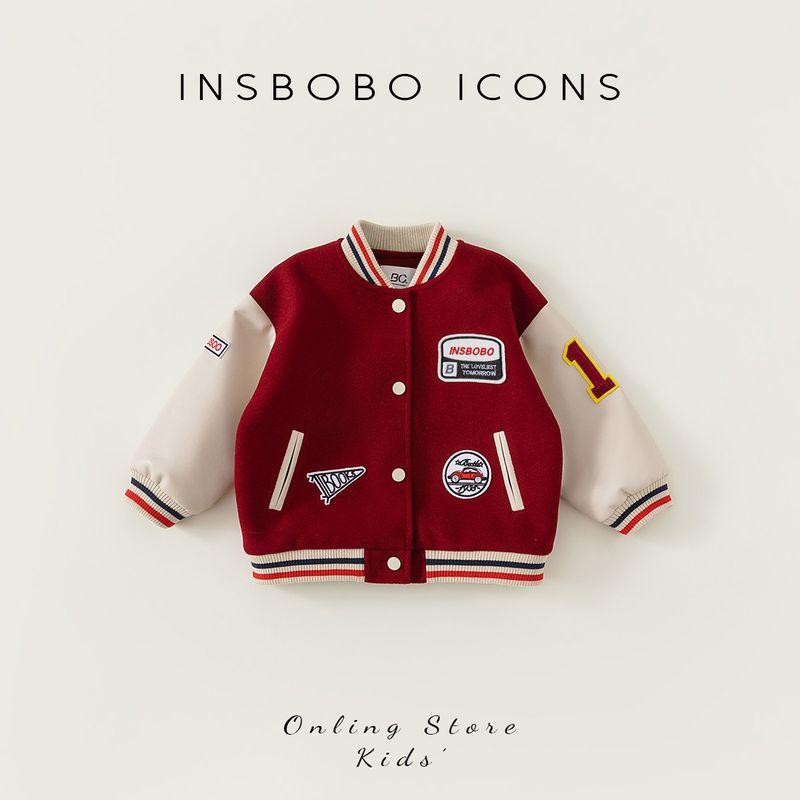 Red Jacket for Boys, Spring Clothing for Children, Stylish Children s Wear, New Spring Outfit for Baby Boys, Fashionable Baseball Jacket for Girls Red Spring and Autumn Style 100 gray TAOMall