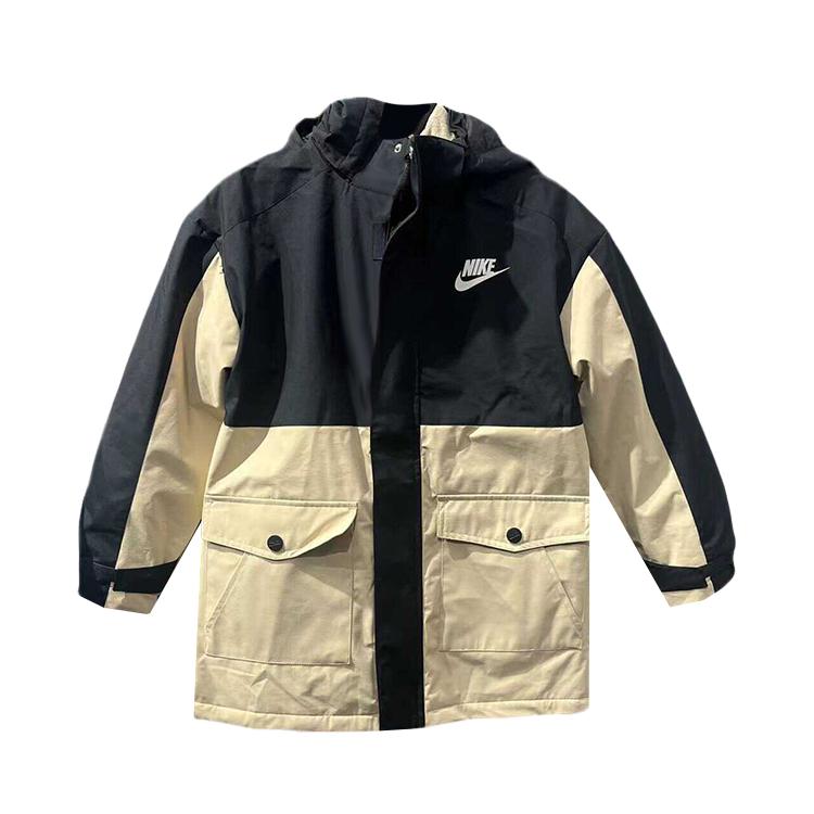Хлопковая куртка Nike Три в одном с капюшоном Color Block Простая на молнии с длинным рукавом Детские куртки FD9281-126 XL black