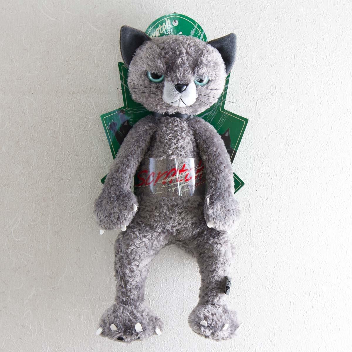 Naito Design Institute Scratch Мягкая игрушка Кот Высота 38 см Серый (L) серый Bandai