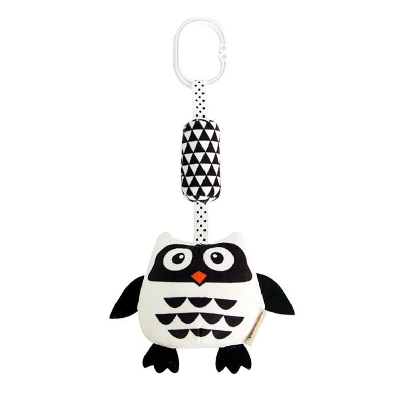 Baby  Animal  Rattles  Toy Bed Rattle Stroller Pendant Plush Bed Bell Infant Educational Early Toy Owl white QQs