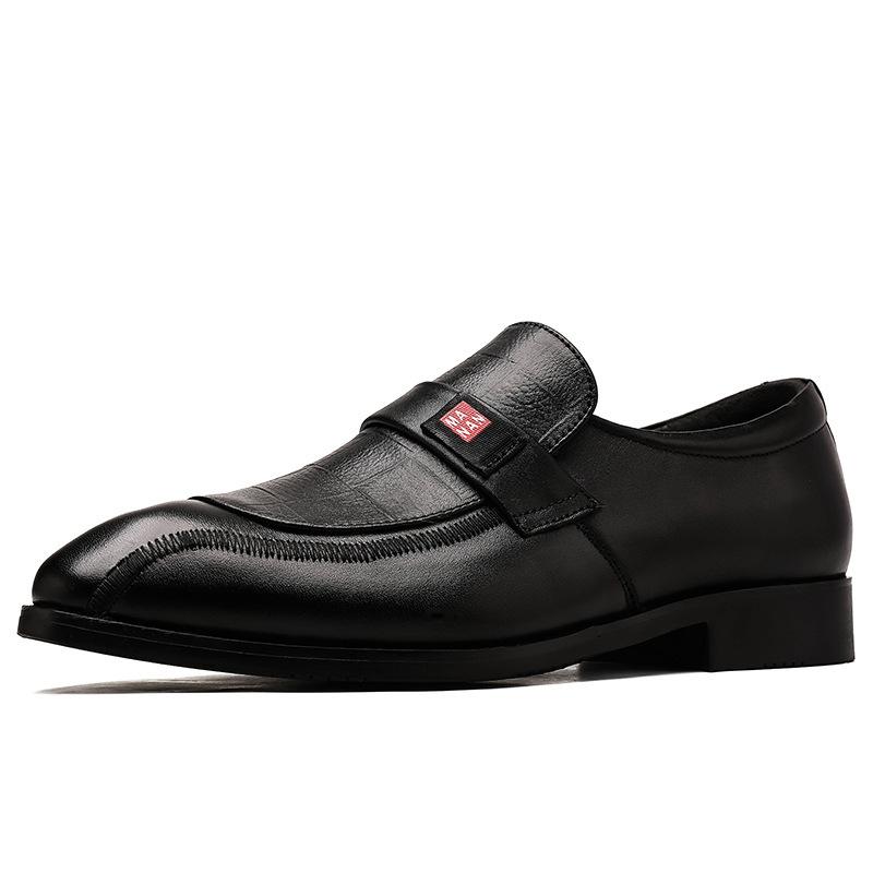 Осеннее платье туфли из лакированной кожи синие и черные туфли в стиле business casual модная трендовая мужская обувь 36 black Gentle clothing world