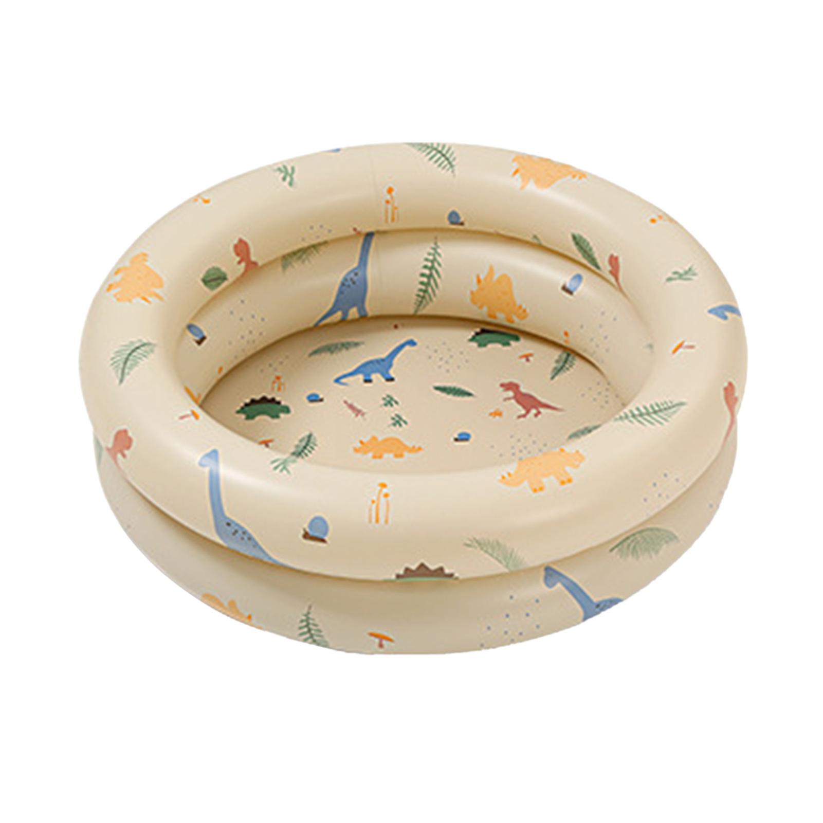 Надувной бассейн, детский ретро-надувной бассейн, семейный милый стиль, утолщенный водный бассейн 30*115CM beige caige6666