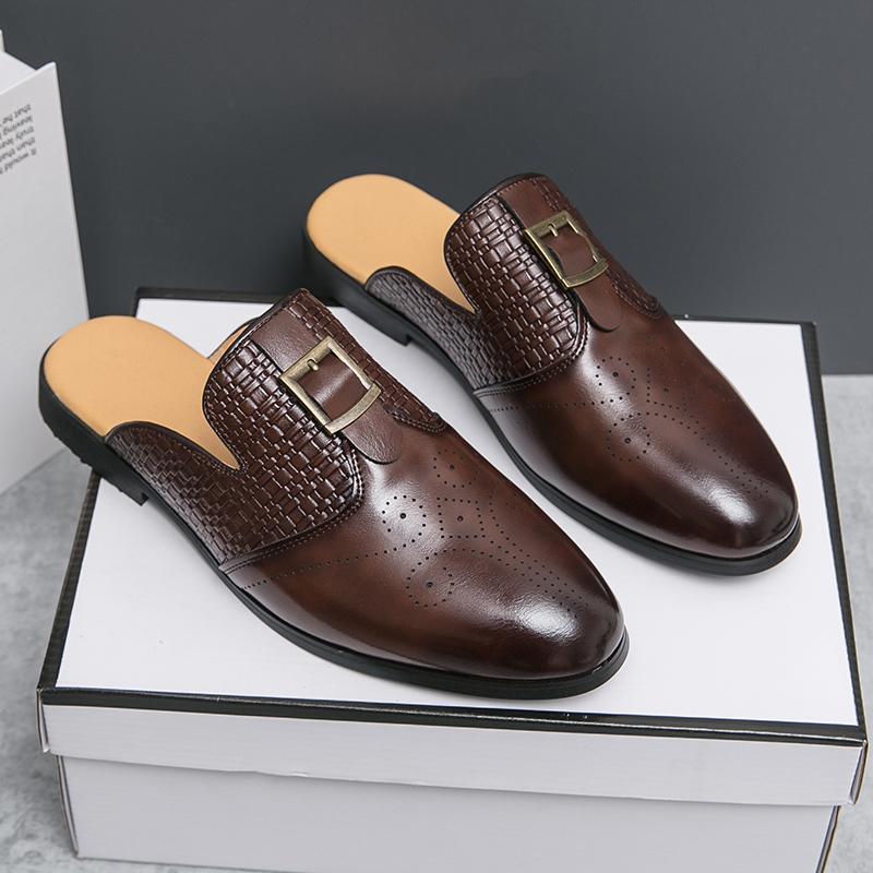 Модная кожаная обувь Формальный дизайн личности Tenis Men De Hombre Мокасины Tenis Caballero Дизайнерские кроссовки Модное платье 38 коричневый Chic Steps