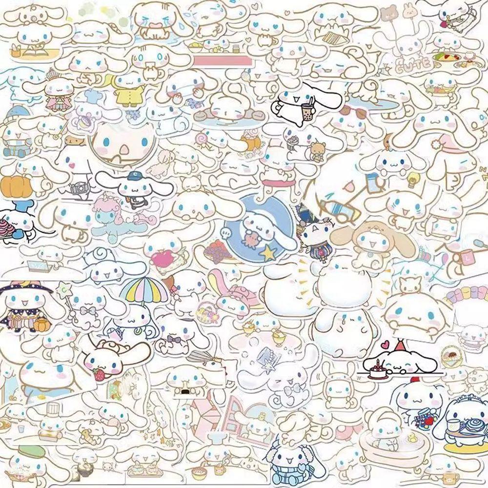 50/100pcs Cute Cinnamoroll Sticker Pack Cartoon Phone Case Waterproof Anime Stickers Kid Toy Laptop Skin Kawaii Sanrio Stickers white Prettiest Time