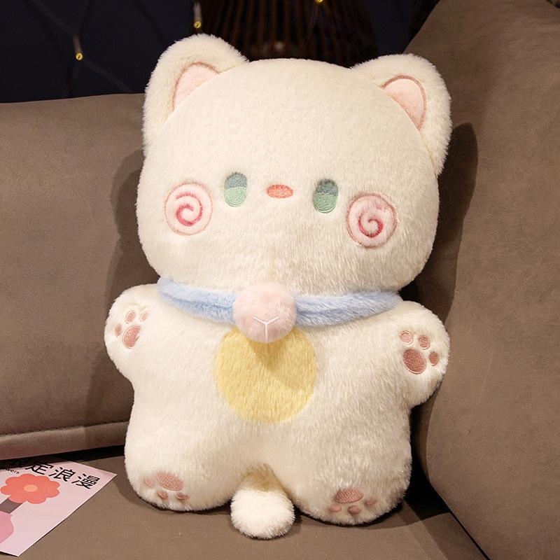 Новая кукла-кошка Плюшевая игрушка Детская кровать Котенка Подушка Спящая тряпичная кукла Подарок для мальчиков и девочек для ежедневного использования 30*40 black Cosy Homes