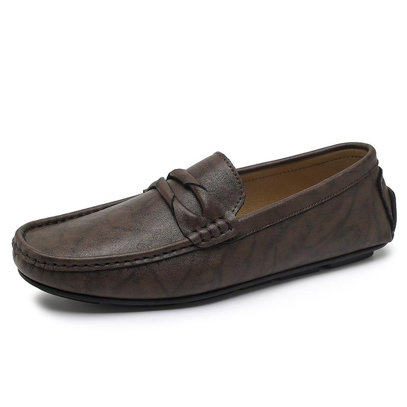 Genuine Leather Men Slip on Footwear Office Man Formal Dress Shoes Breath Driving Shoes Lightweight Comfy Lazy Loafers Moccasins 38 коричневый Shoe Gallery