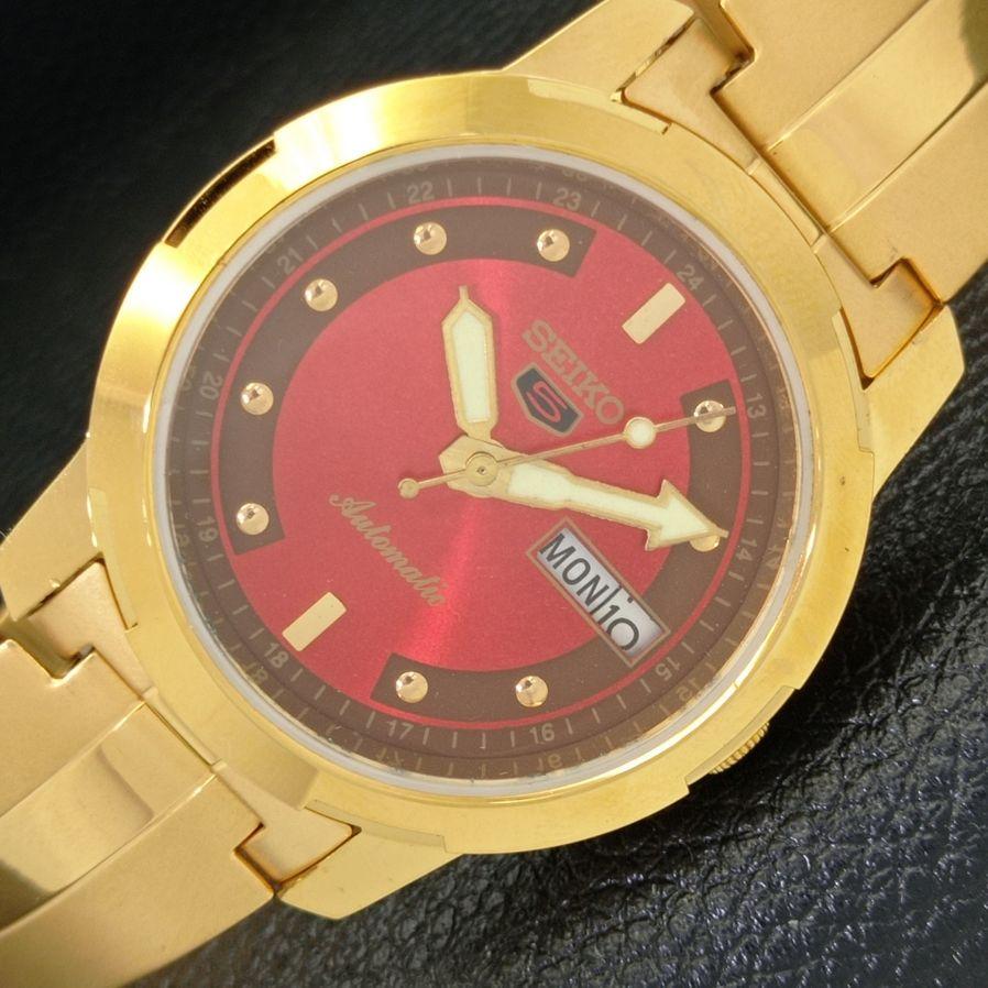 SEIKO 5 АВТОМАТИЧЕСКИЕ МУЖСКИЕ ЯПОНИЯ 6309A ВОССТАНОВЛЕННЫЕ КРАСНЫЕ НАРУЧНЫЕ ЧАСЫ a426402-2 brown