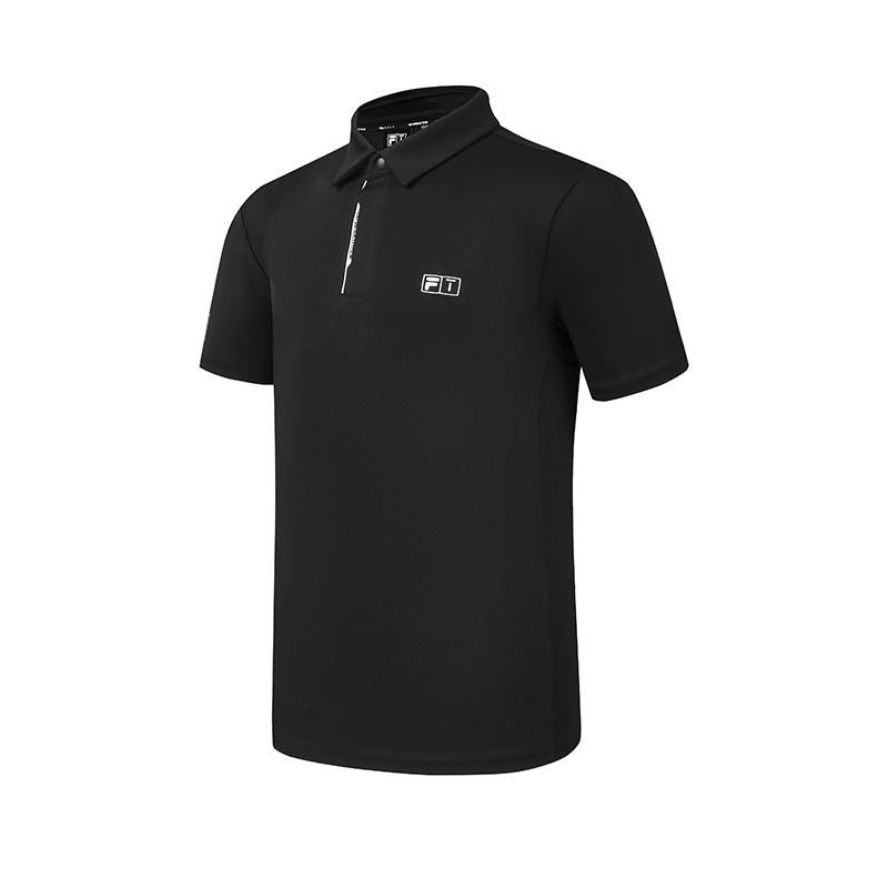 Серия FILA Golf Модный Простой Базовый Классический Спортивный Повседневный Гольф Универсальный Удобный Облегающий Вязаный Короткий Рукав Поло Мужские топы A11M615103FBK M black
