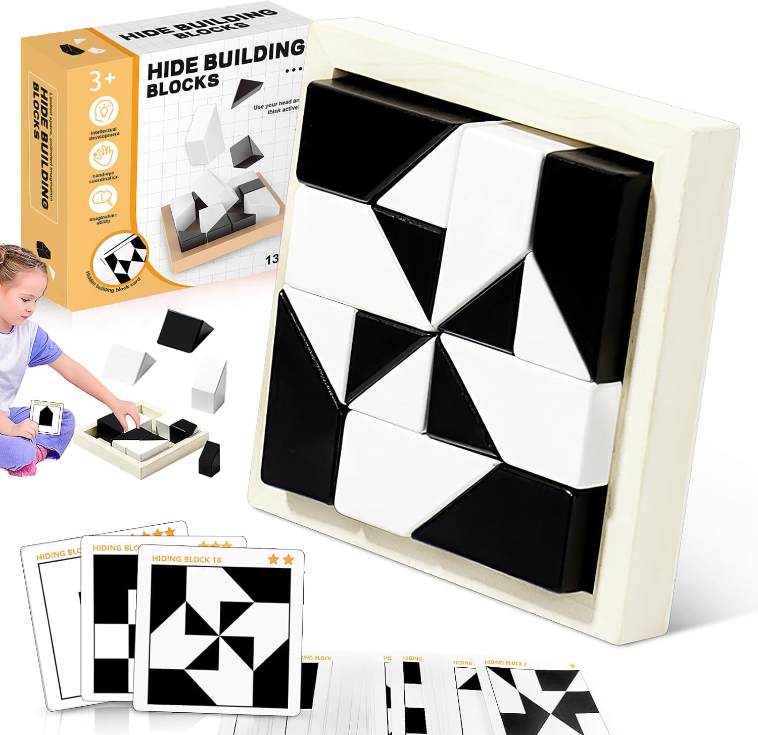 akinashi Educational Brain Hide Building Observation Thinking 40 Тема Всего 80 Подарок для детей от 3 лет и старше Игрушка, Игрушка, Обучение, Блоки, Навыки, Навыки, black GOALMART