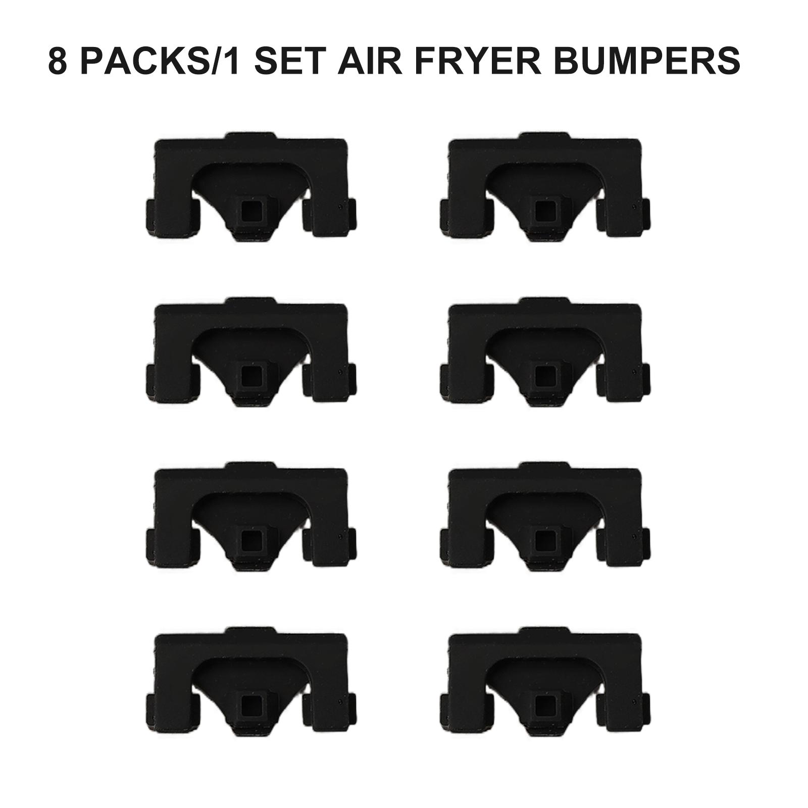 Силиконовый поддон для ножек Аксессуар Тарелка для фритюрницы 8 Packs/1 Set Air Fryer Bumpers black Achievement2017
