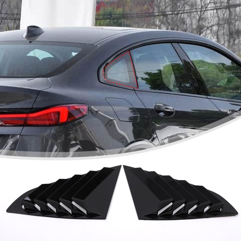 ABS Plastic Carbon Fiber Pattern Rear Side Window Louver Shutter Trim Cover Windshield Sun Shade for BMW 2 Series F44 - Piano black black 9146851785saga