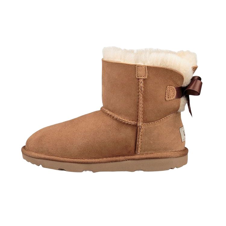 Женские ботинки UGG Mini Bailey Bow II, цвет Каштан (Дети) Детские кроссовки 1017397K-CHE 36 brown