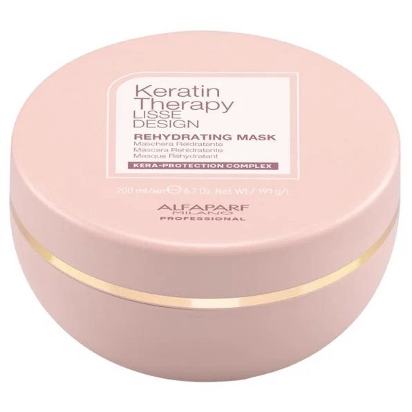 Кератиновая увлажняющая восстанавливающая маска для волос Lisse Design Rehydrating Mask Alfaparf