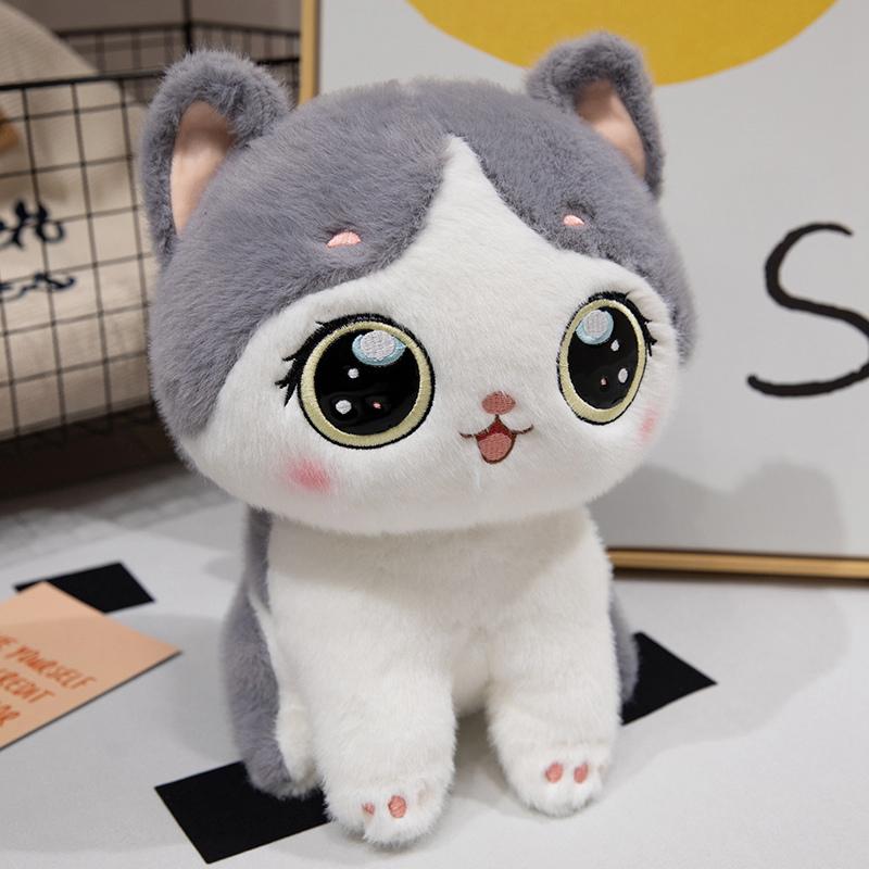 2Sizes of Cuddly Cat Plush Toys The Healing Series of Cats Brings Warmth and Peace of Mind To for Children s Companionship Gifts 2026 25cm серый OMN