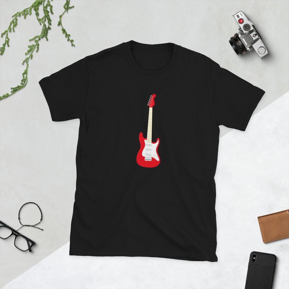 Красная гитара, Дизайн на тему гитары, Гитарист 3XL white Timeless-Tees