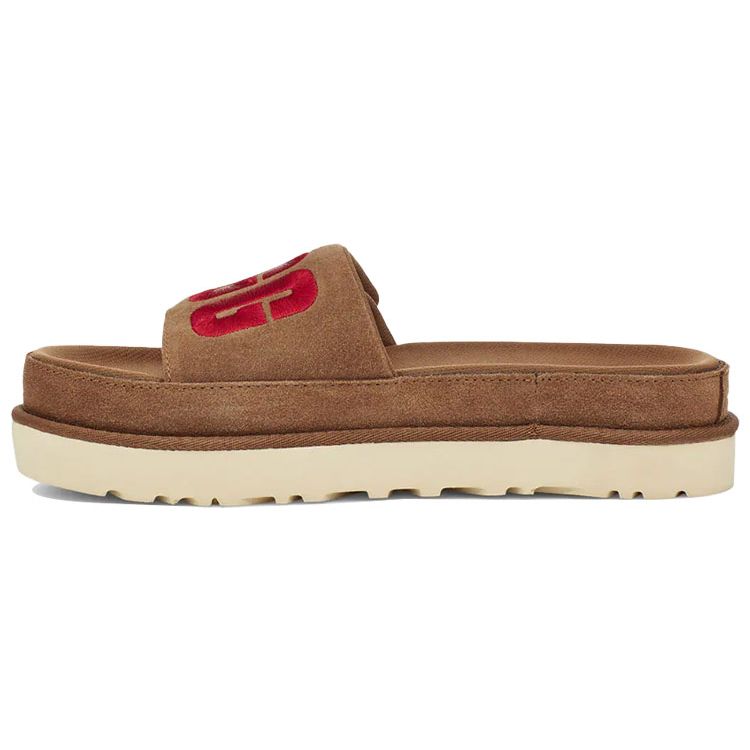 Удобные тапочки UGG Laton Slide на толстой подошве из замши Женские тапочки Коричневый 1110110-CHE 40 beige