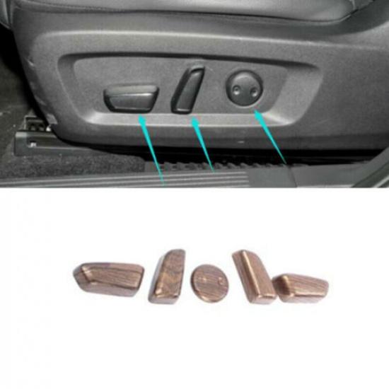 Peach Wood Grain 5X Car Seat Switch Button Cover Trim For Nissan Rogue -2024 black Grain02
