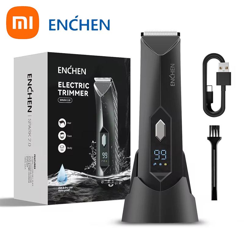 Xiaomi ENCHEN Spark 2 Триммер для паховой области и тела Водонепроницаемый, Долговечный и Перезаряжаемый С Цифровым Дисплеем чёрный