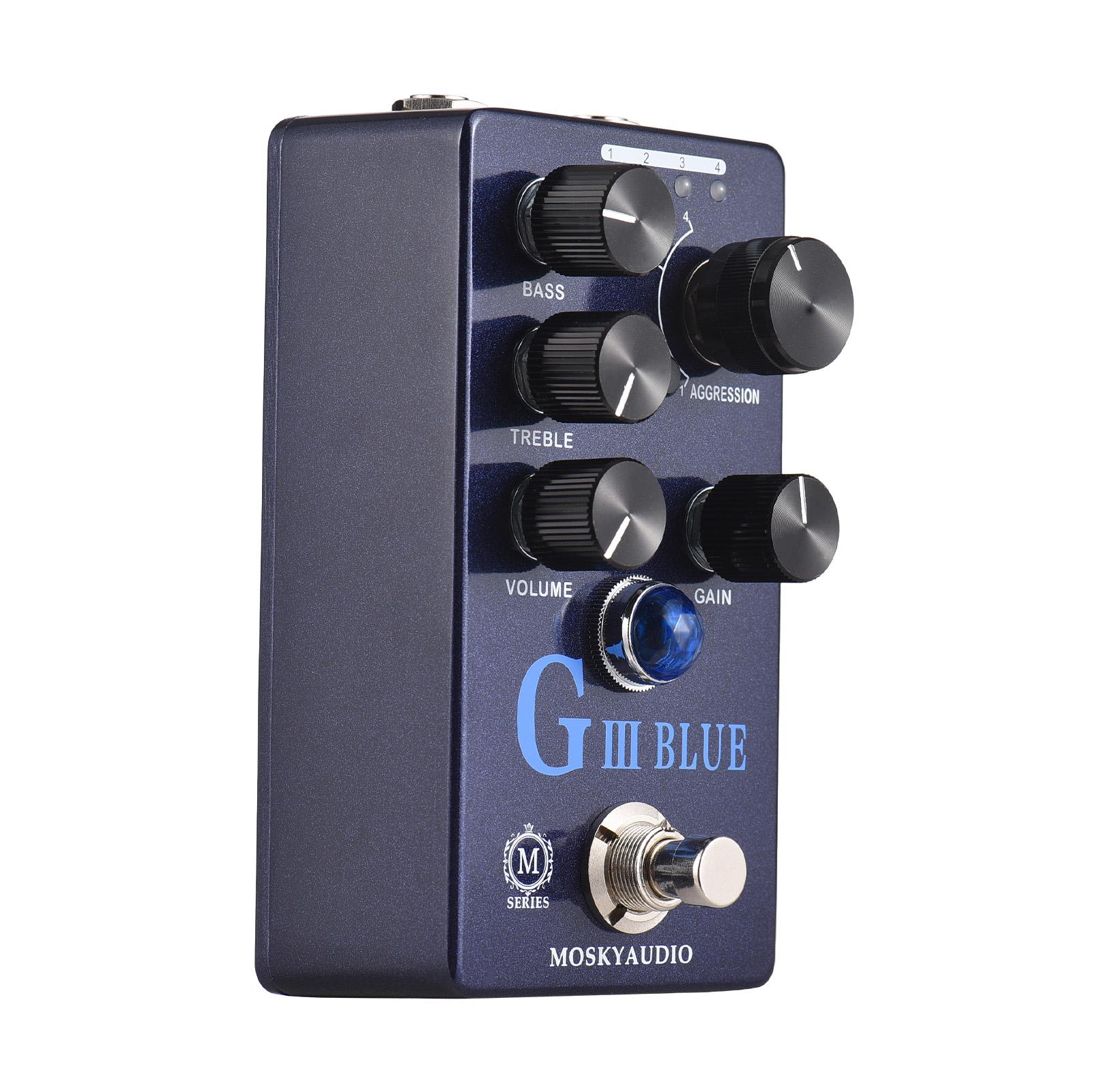 Педаль эффектов для гитары MOSKYAUDIO G III BLUE Purple Channel Preamp/Overdrive/Distortion Pedal Guitar чёрный TOMTOP JMS