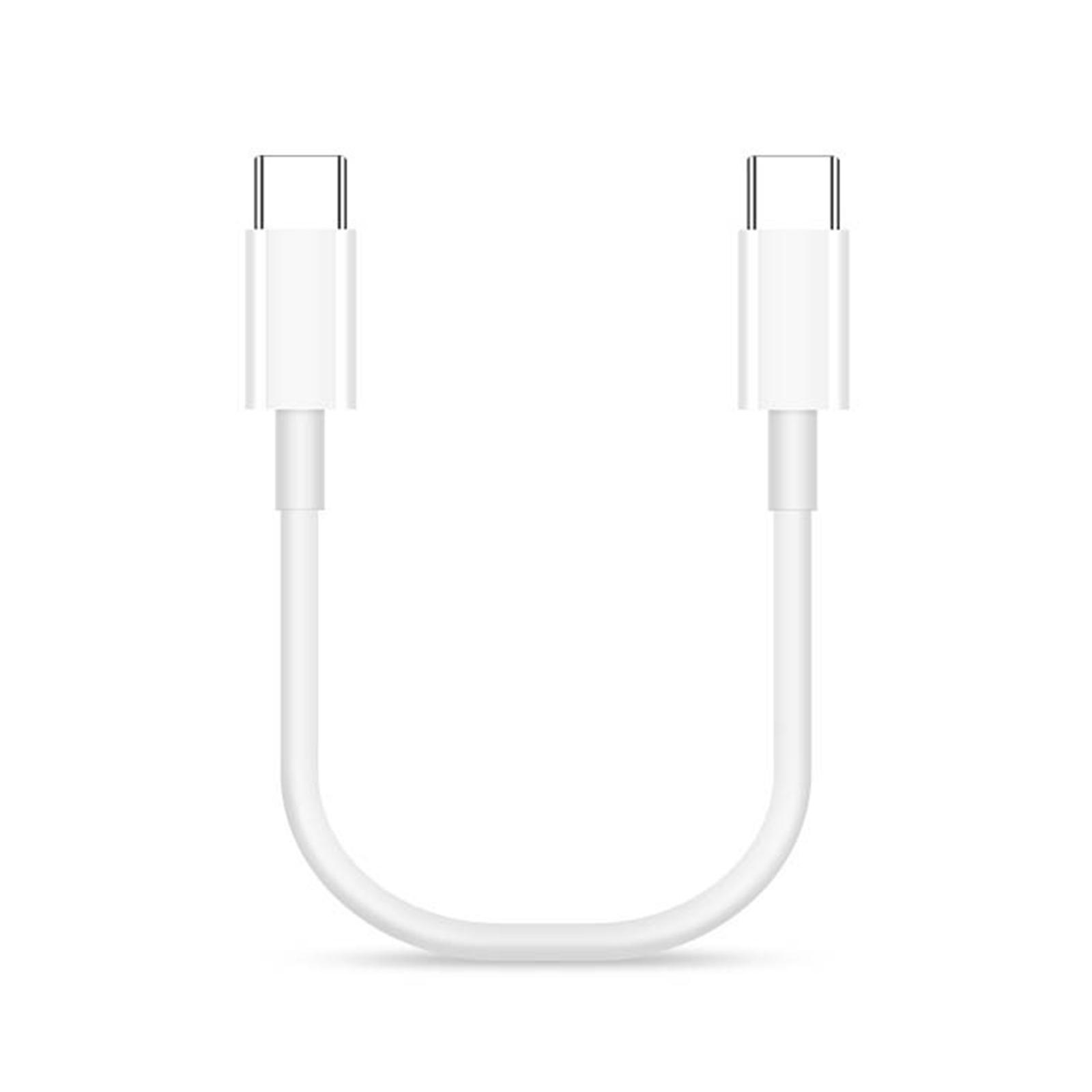 Короткий кабель для зарядки Type C Быстрая зарядка 60 Вт USB C к USB C Линия передачи данных 480 Мбит/с для планшетов, ноутбуков white Brioche
