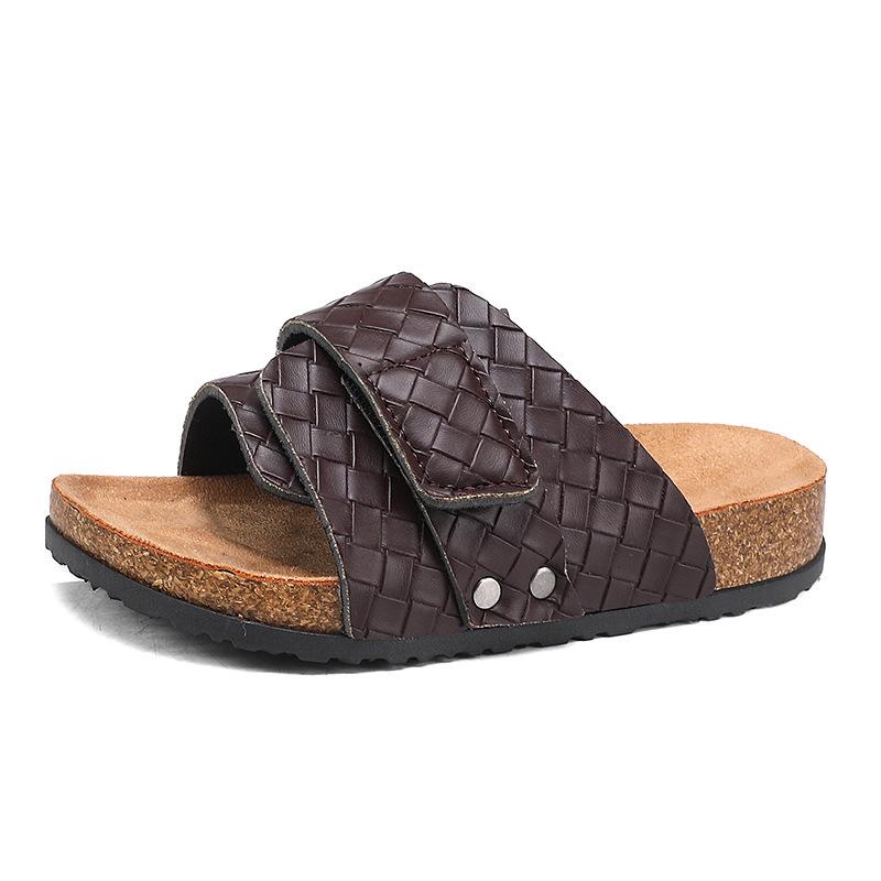 Модные детские пробковые шлепанцы - Модная повседневная обувь в стиле Birkenstock 28-29 темно-коричневого Voyex