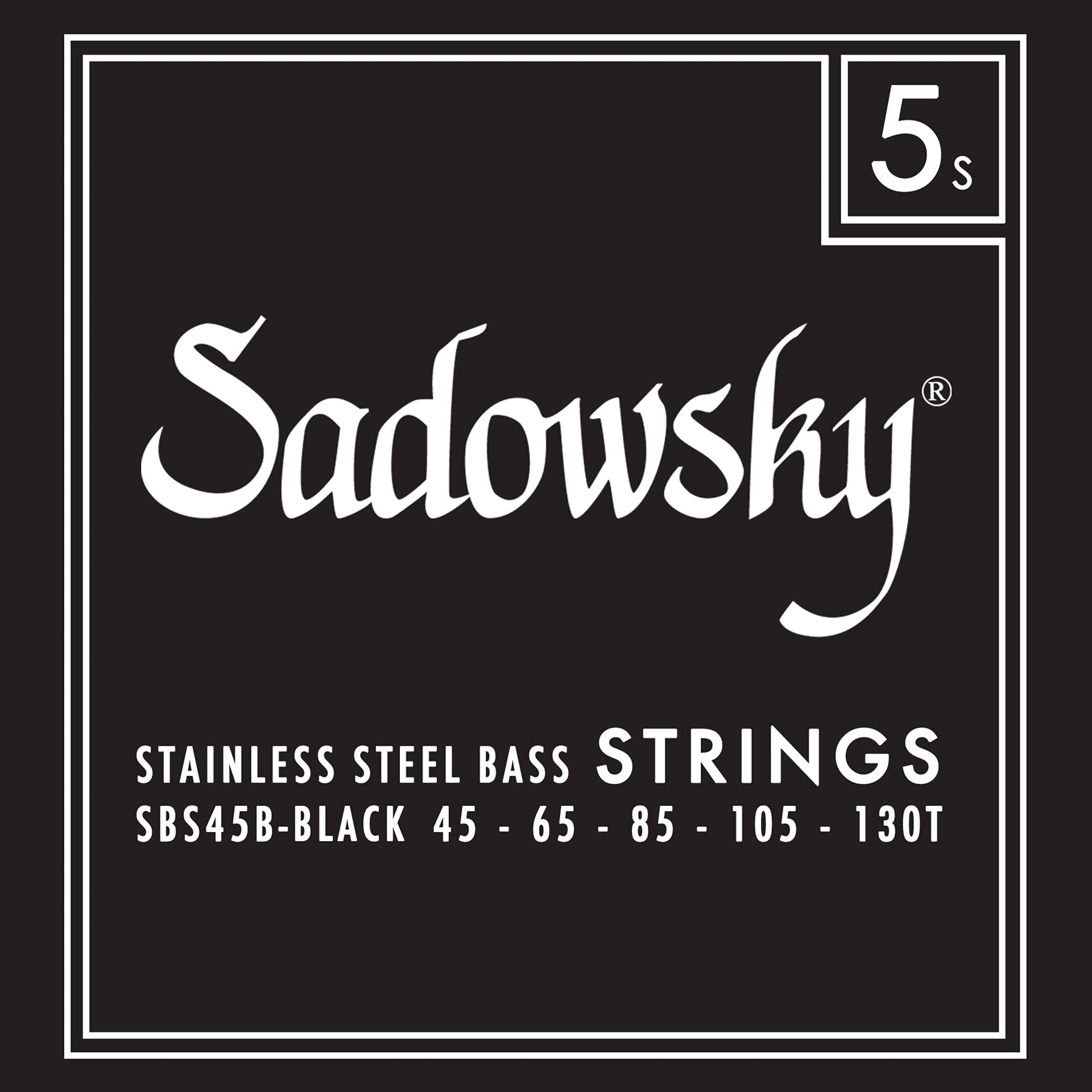 Sadowsky Black Label Бас-гитара Нержавеющая сталь Черные струны, Сталь, 5-струнная, 045-130, SBS45B, white hurry hausen