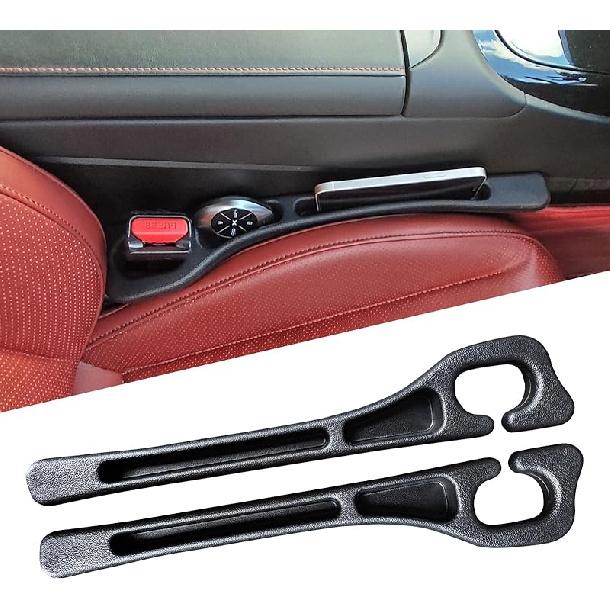 Elastic Car Seat Gap Filler Organizer (2-Pack) - Universal Fit For Car SUV Truck, Black Leather Texture, Prevents Items From Falling Between Seats, чёрный 91141024MA7XA1W19R