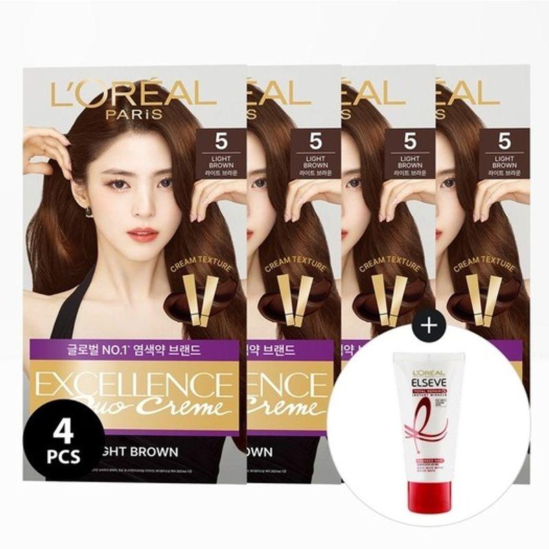 LOREAL PARIS L Oréal Paris Excellence Duo Cream Набор из 4 предметов TR5 маска для волос 50 мл Color 1-5.21 Ash Lavender 2 pcs beige