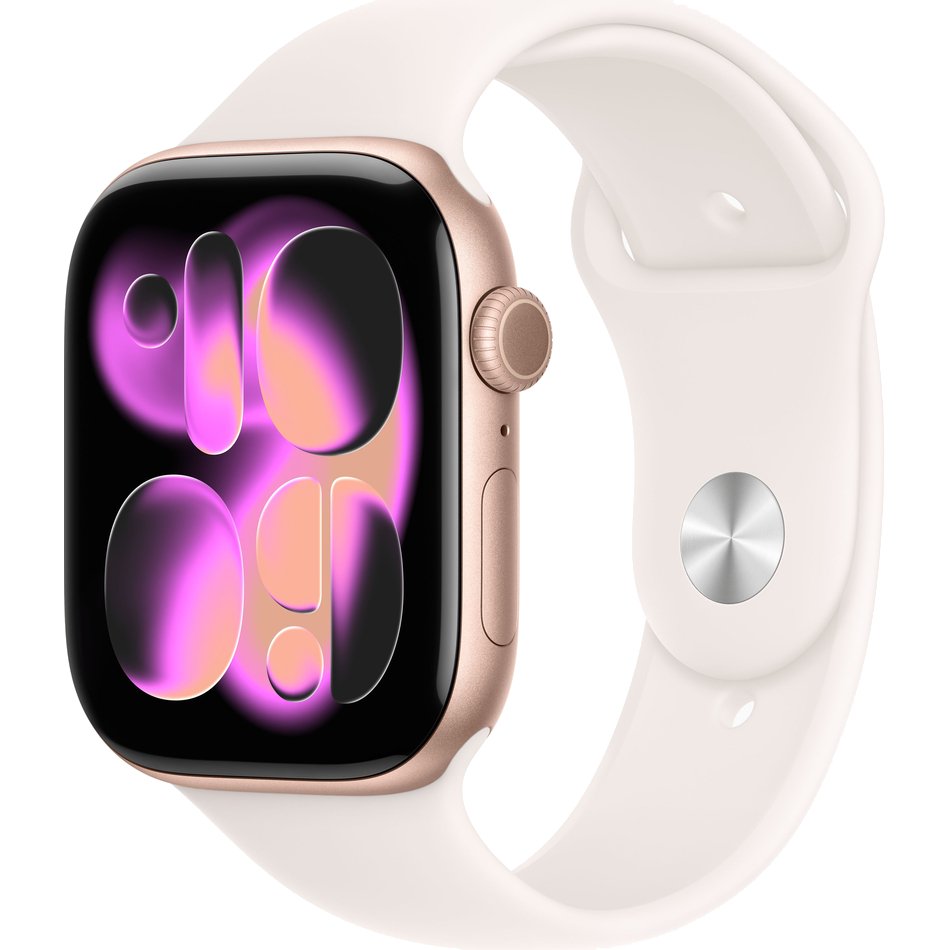 Умные часы Apple Watch Series 11 46 мм «Розовое золото», с розовым спортивным ремешком M/L MEV74LW/A