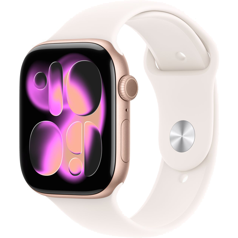 Умные часы Apple Watch Series 11 42 мм «Розовое золото», с розовым спортивным ремешком M/L MEU44LW/A